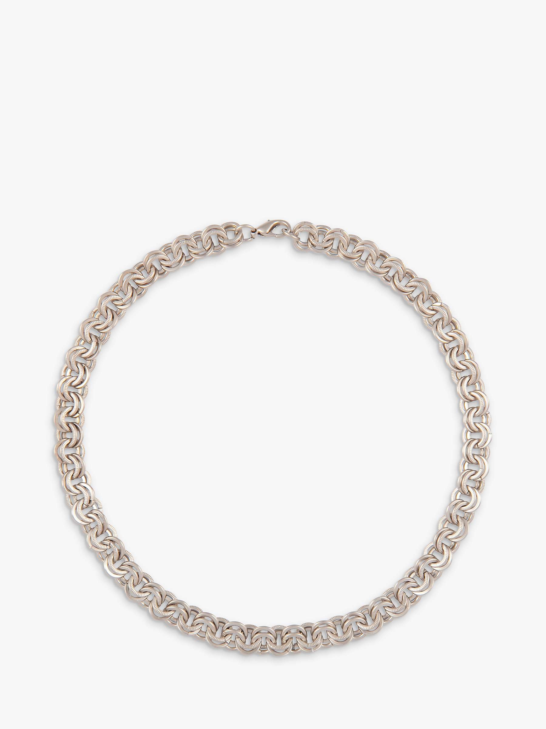 Buy Susan Caplan Vintage Rediscovered Collection Brushed Interlocking Links Chain Necklace, Silver Online at johnlewis.com