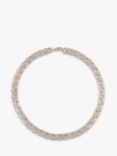 Susan Caplan Vintage Rediscovered Collection Brushed Interlocking Links Chain Necklace, Silver