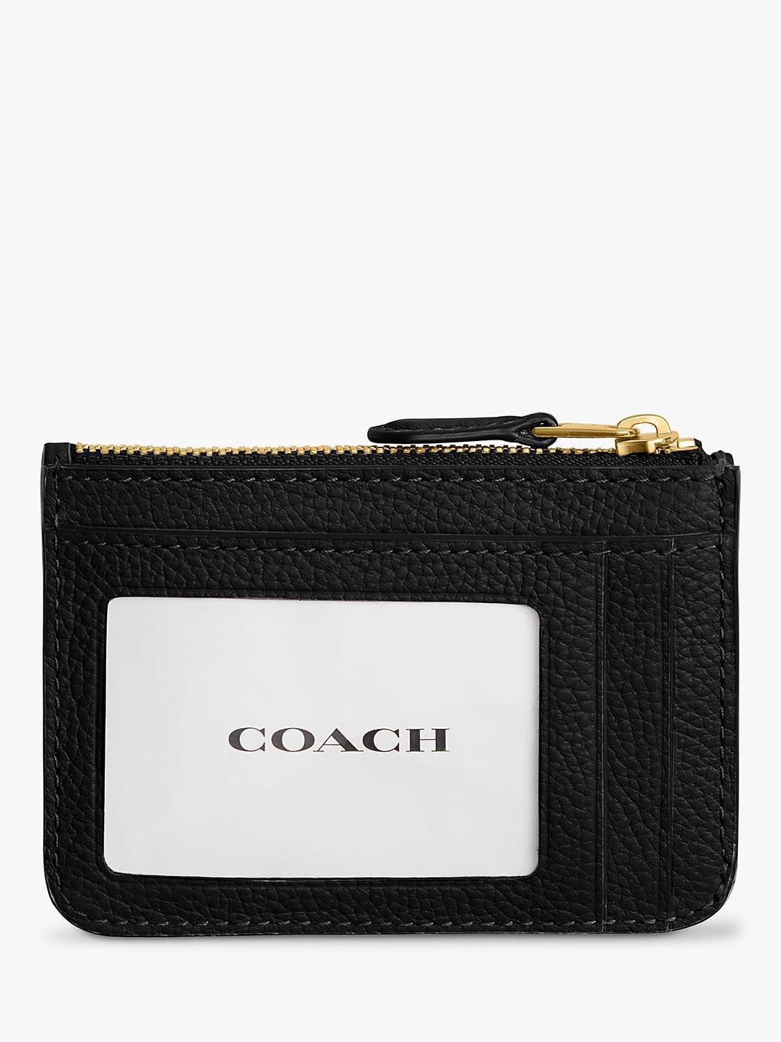 Buy Coach Pebbled Leather Mini ID Skinny Purse, Black Online at johnlewis.com