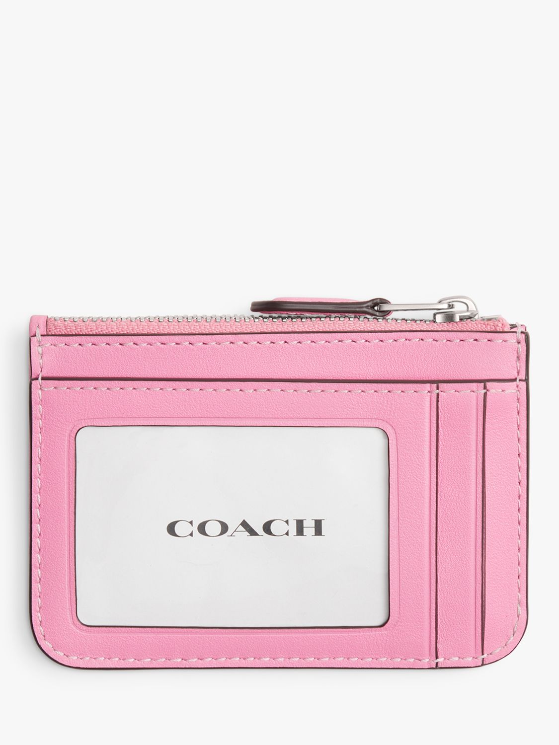 Coach Signature Leather Mini ID Skinny Purse, Vivid Pink/Multi