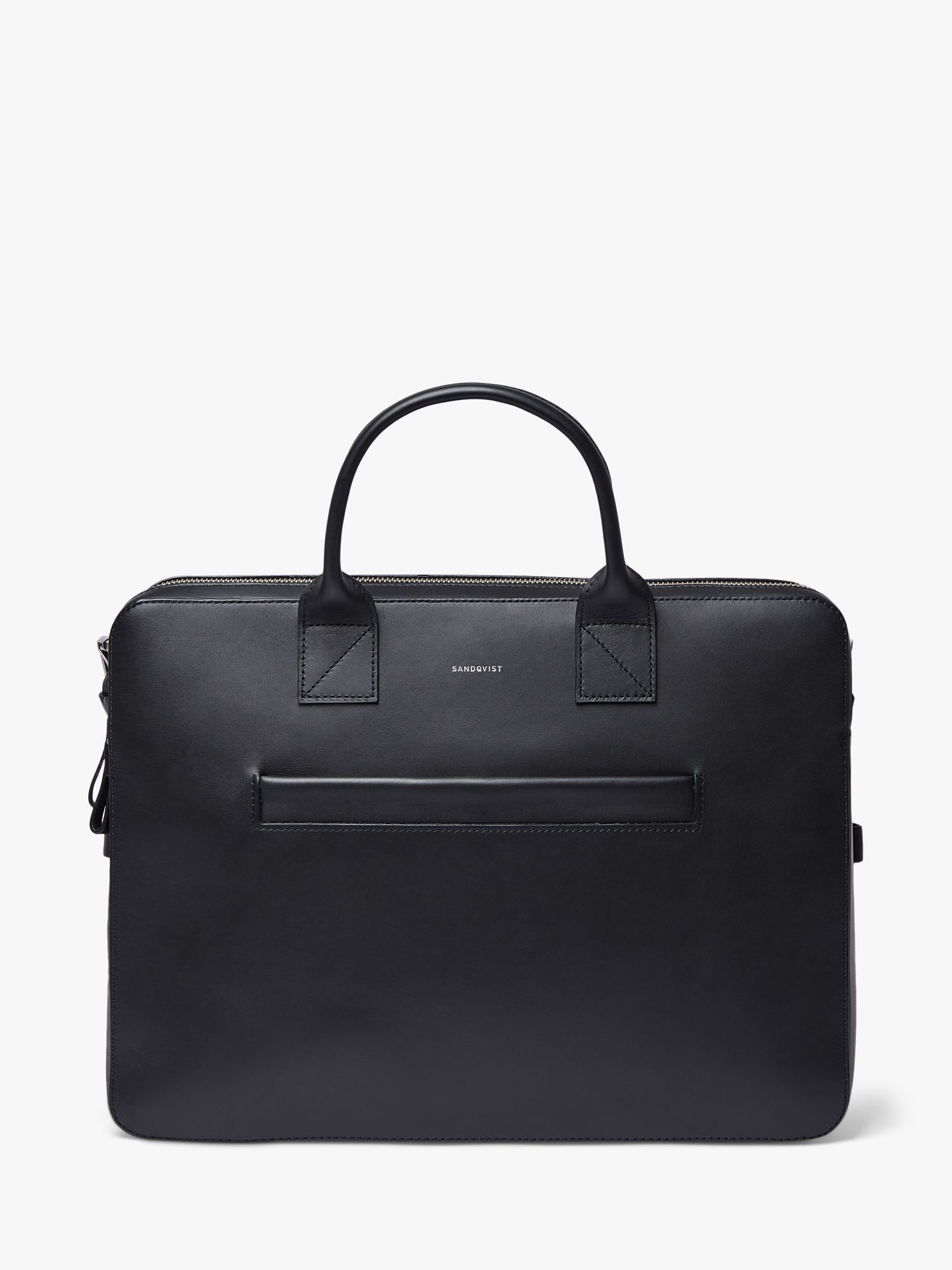 Sandqvist Seth Leather Briefcase, Black at John Lewis & Partners