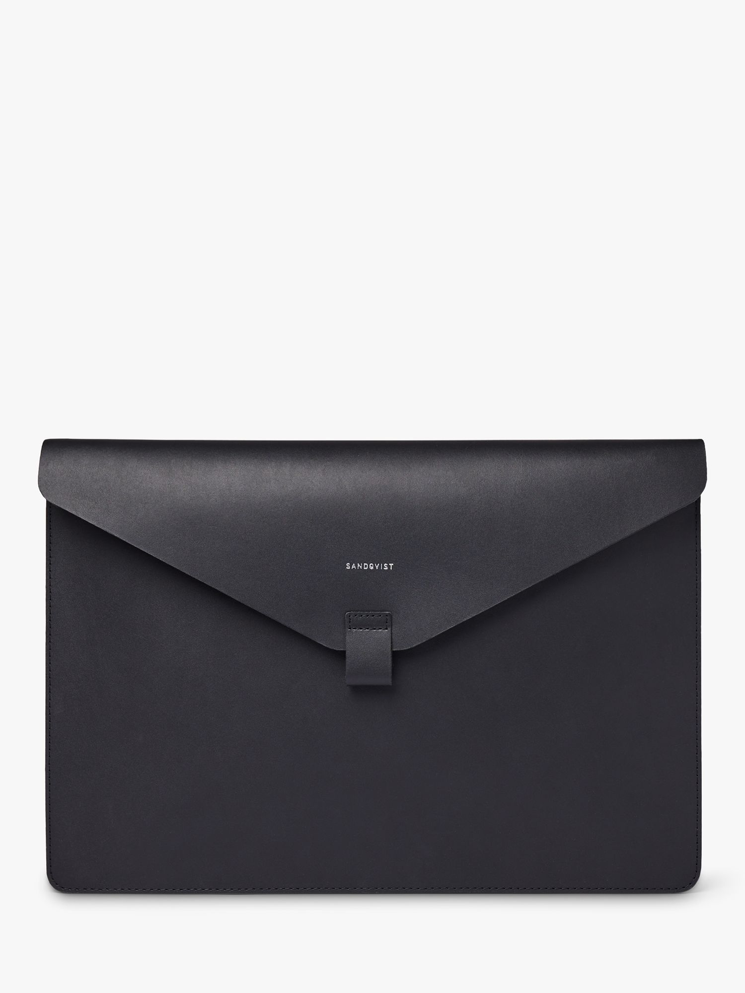 Sandqvist Gustav Leather Laptop Case, Black