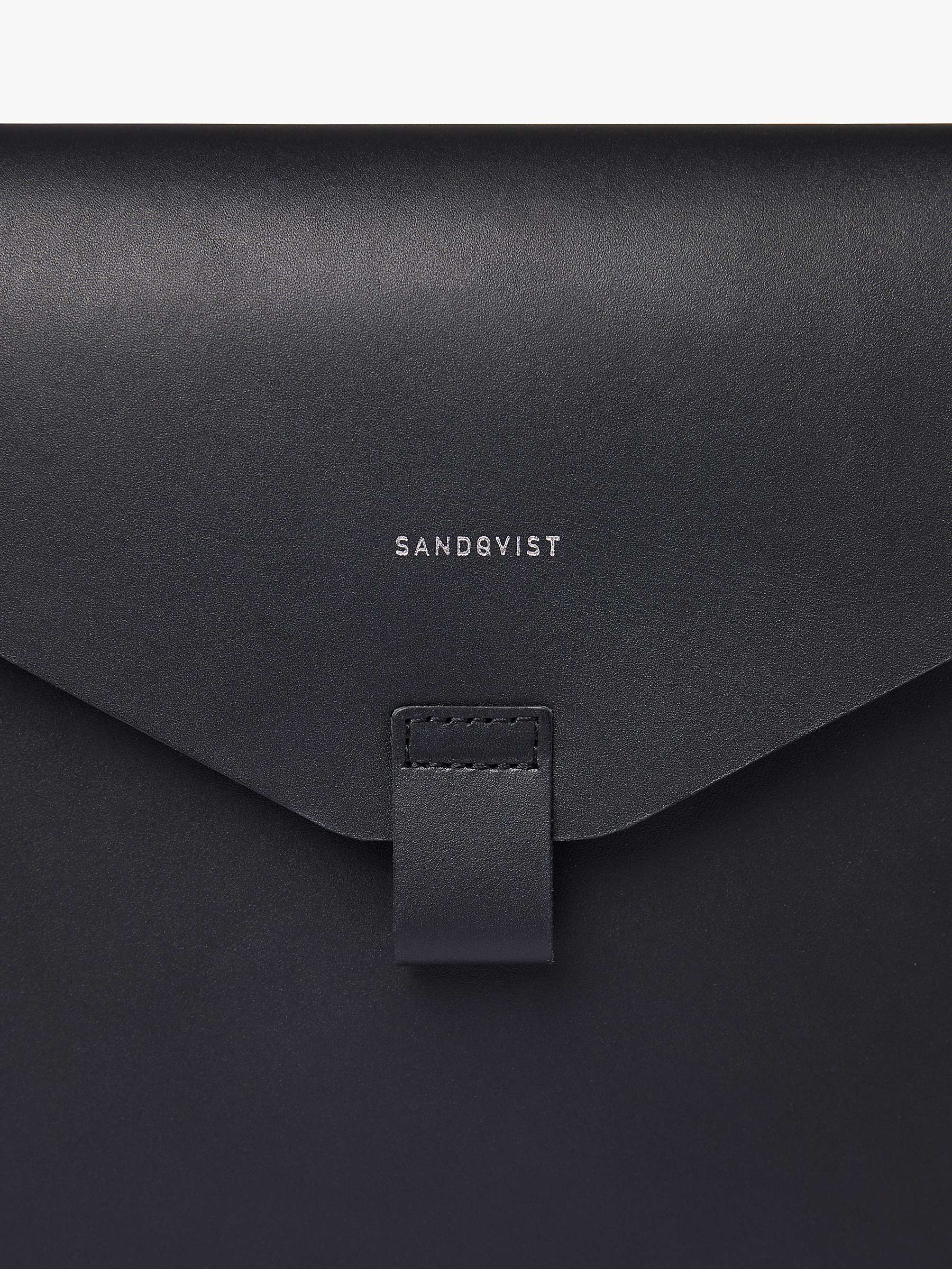 Buy Sandqvist Gustav Leather Laptop Case, Black Online at johnlewis.com