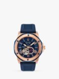 Bulova 98A227 Men's Marine Star Automatic Heartbeat Silicone Strap Watch, Blue