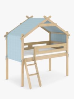 Boori Forest Teepee Loft Single Bedstead with Canopy, Almond/Blueberry