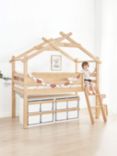 Boori Forest Teepee Loft Single Bedstead with Canopy, Almond/Cherry