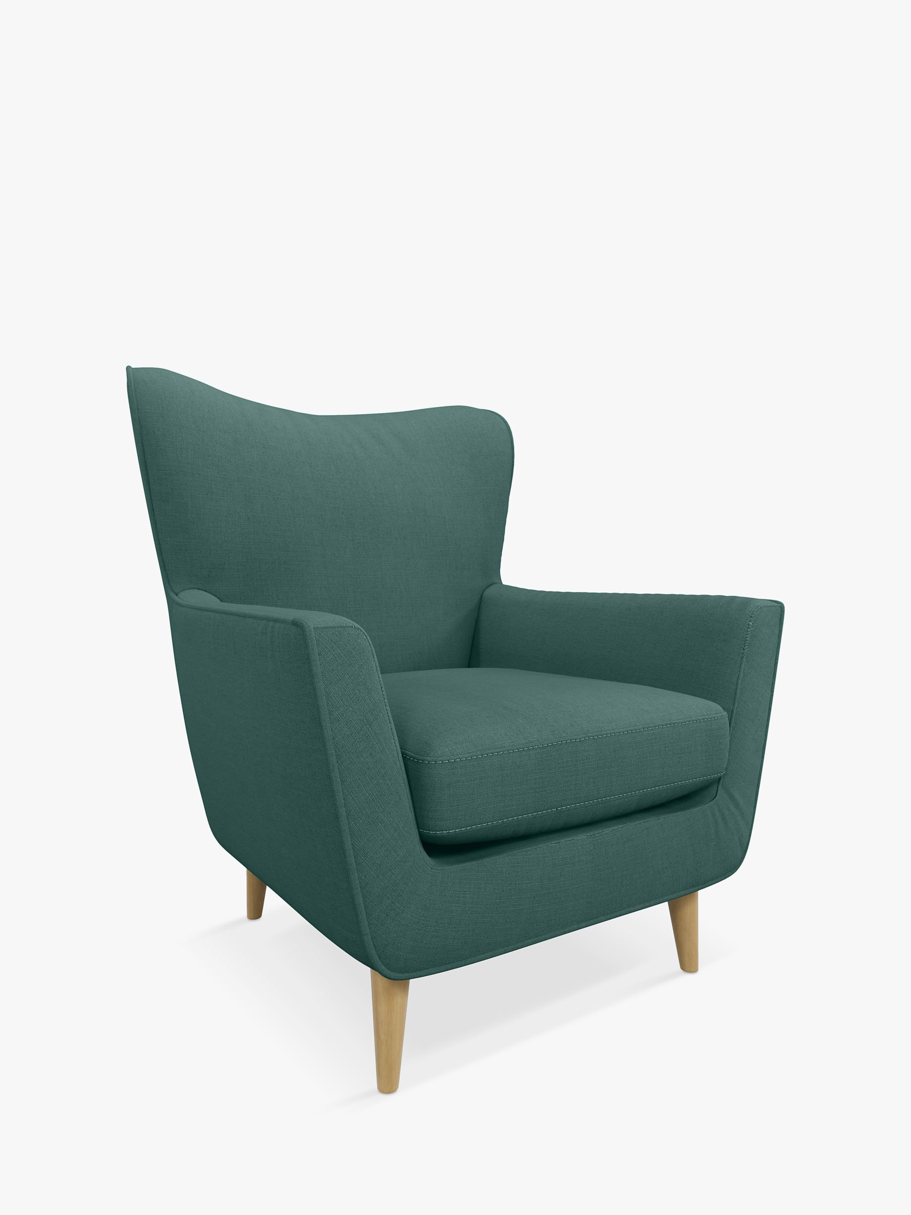 Thomas Range, John Lewis Thomas Armchair, Light Leg, Relaxed Linen Green Nettle