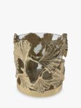 Culinary Concepts Small Ginkgo Hurricane Tealight Holder, Gold/Clear