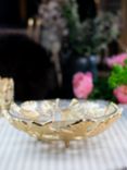 Culinary Concepts Ginkgo Leaf Decorative Bowl, 33cm, Gold/Clear