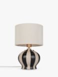 John Lewis Burano Striped Ceramic Table Lamp, Noir/Putty