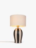 John Lewis Burano Striped Ceramic Table Lamp, Noir/Putty