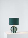 John Lewis Burano Striped Ceramic Table Lamp, Teal/Sophia Green
