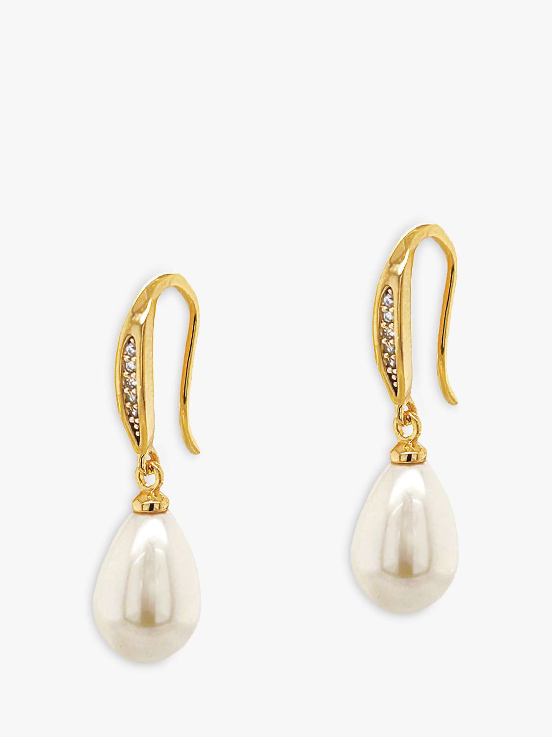 Buy Ivory & Co. Faux Pearl and Crystal Hook Drop Earrings, Gold Online at johnlewis.com