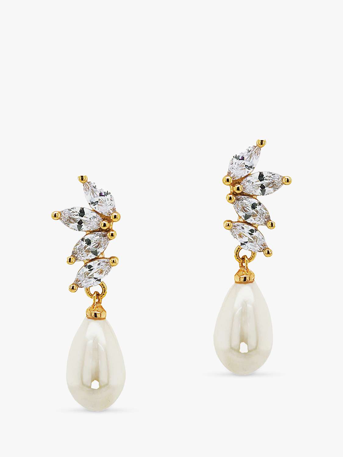 Buy Ivory & Co. Crystal and Faux Pearl Drop Earrings, Gold Online at johnlewis.com