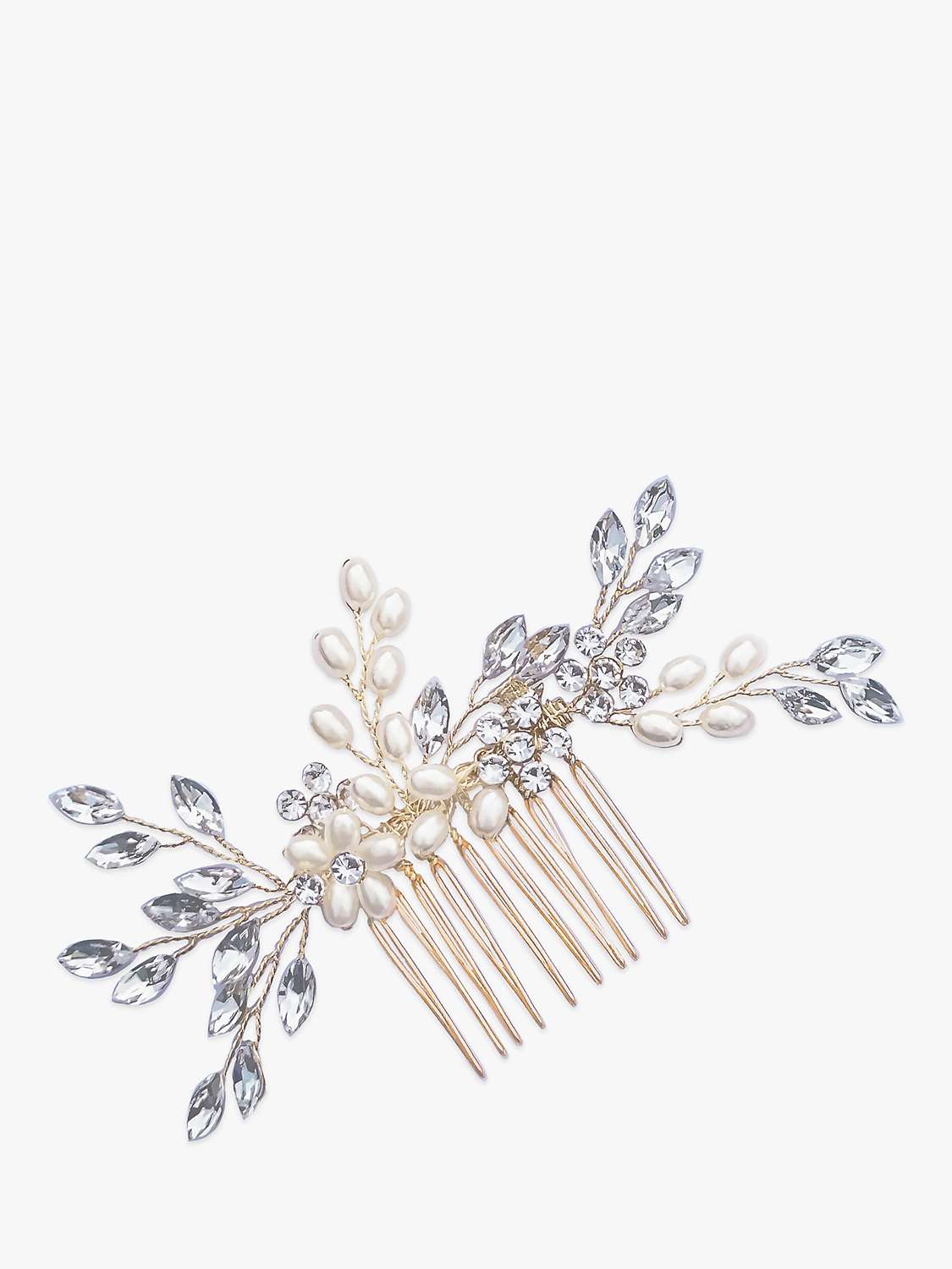 Buy Ivory & Co. Crystal and Faux Pearl Hair Comb, Gold Online at johnlewis.com