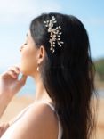Ivory & Co. Crystal and Faux Pearl Hair Comb, Gold