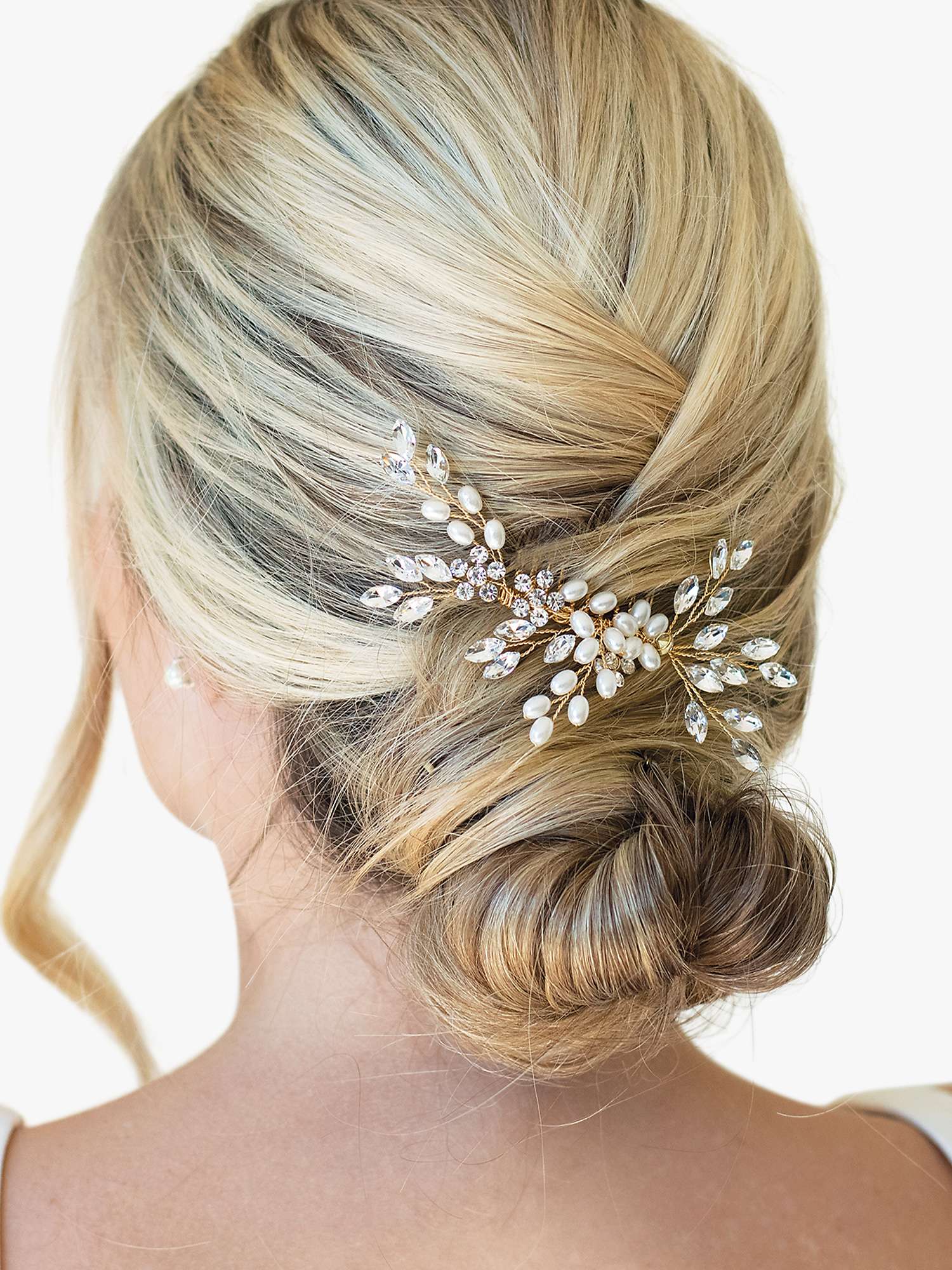 Buy Ivory & Co. Crystal and Faux Pearl Hair Comb, Gold Online at johnlewis.com