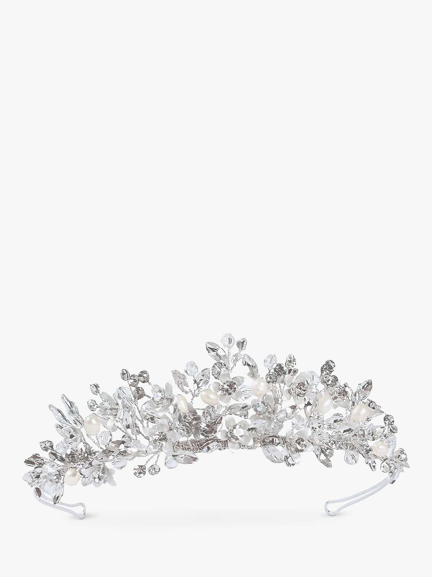Buy Ivory & Co. Samira Floral Crystal and Pearl Hair Band, Silver Online at johnlewis.com