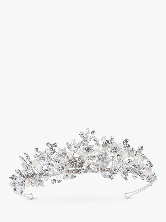 Ivory & Co. Samira Floral Crystal and Pearl Hair Band, Silver