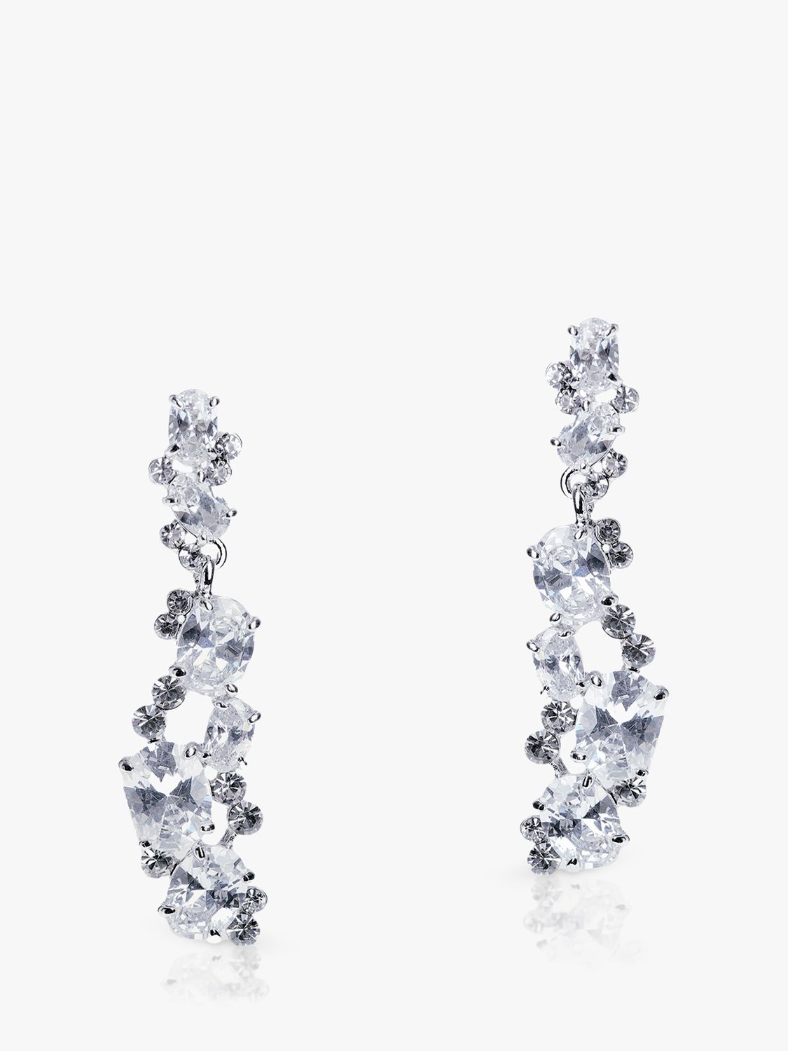Ivory & Co. Crystal Curve Drop Earrings, Silver