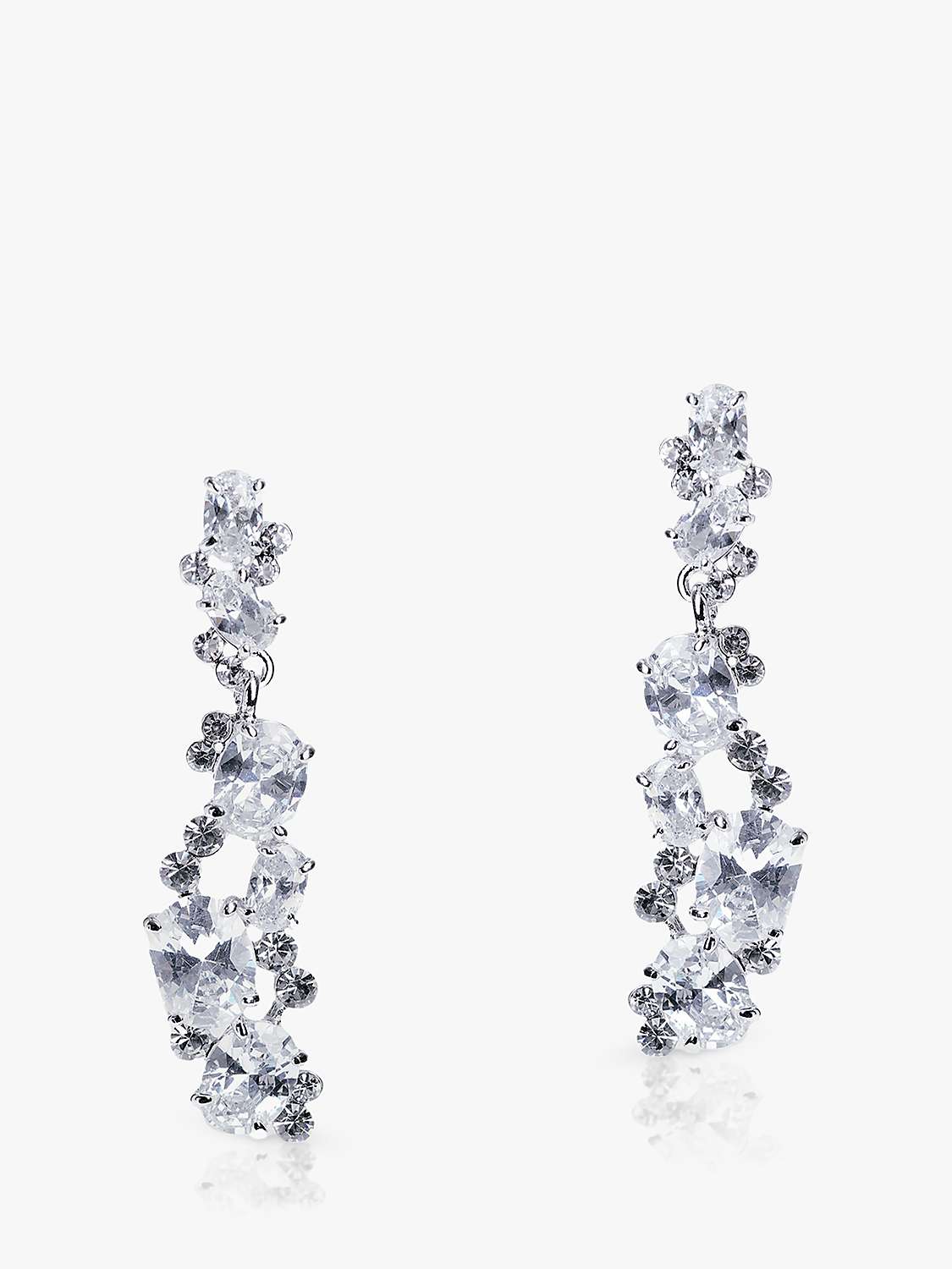 Buy Ivory & Co. Crystal Curve Drop Earrings, Silver Online at johnlewis.com