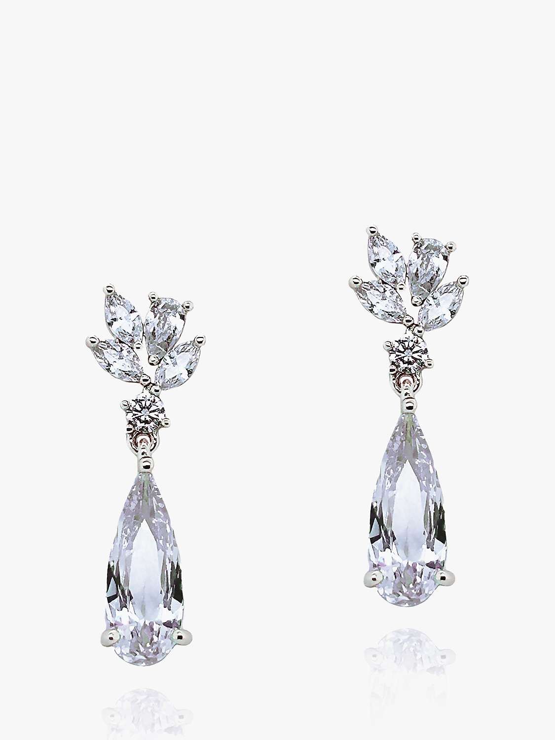 Buy Ivory & Co. Crystal Teardrop Drop Earrings, Silver Online at johnlewis.com