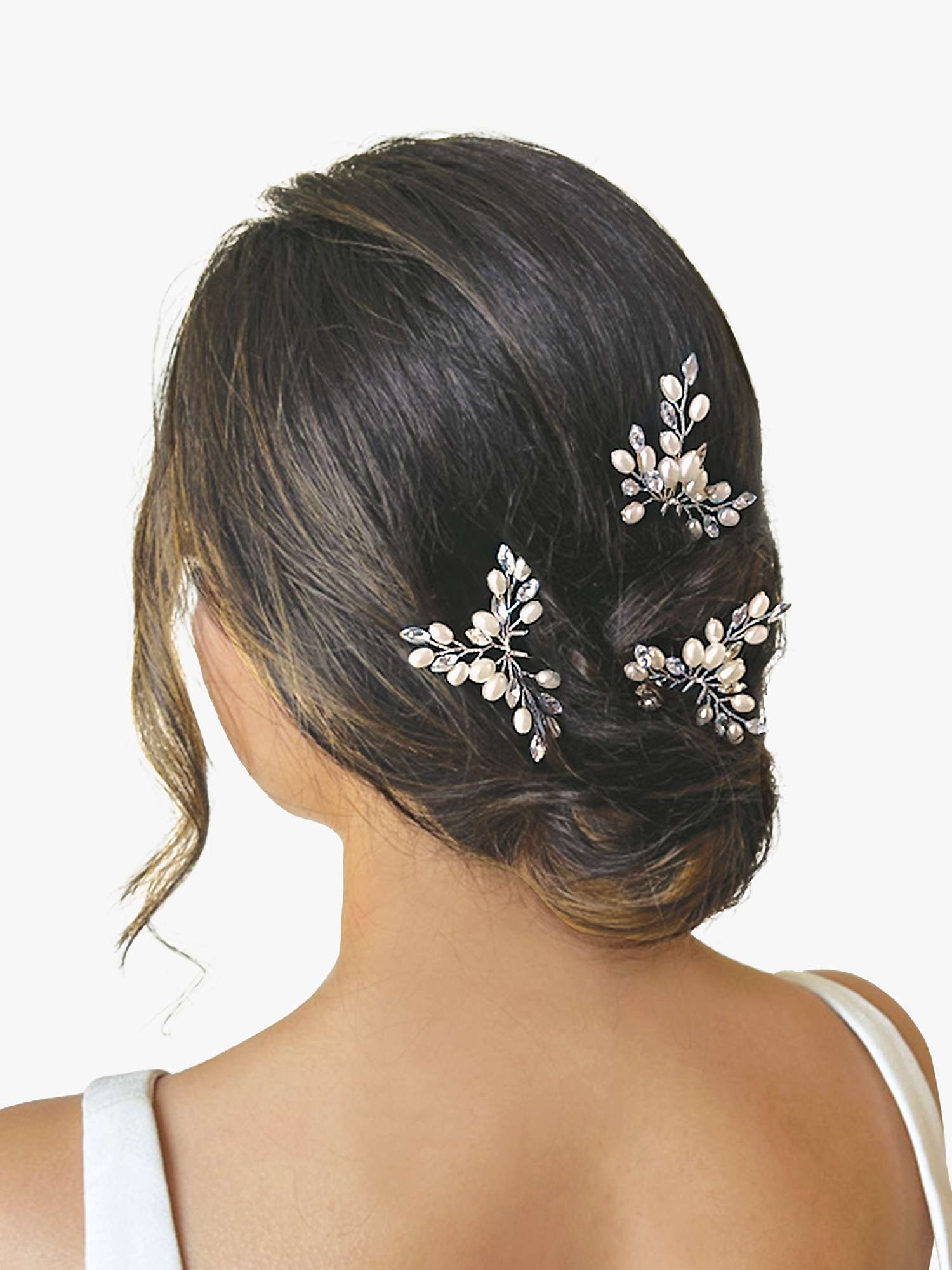 Buy Ivory & Co. Crystal and Faux Pearl Hair Pin, Set of 3, Silver Online at johnlewis.com