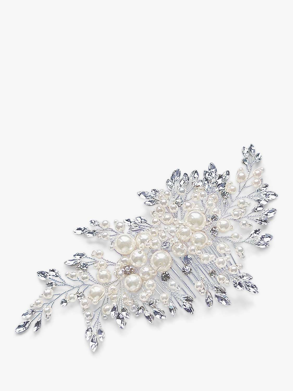 Buy Ivory & Co. Crystal and Faux Pearl Cluster Hair Comb, Silver Online at johnlewis.com