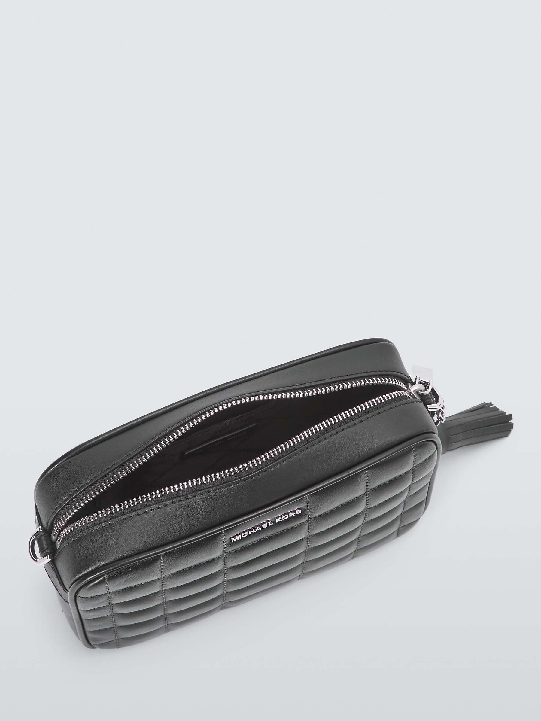 Buy Michael Kors Jet Set Quilted Leather Camera Bag, Black Online at johnlewis.com