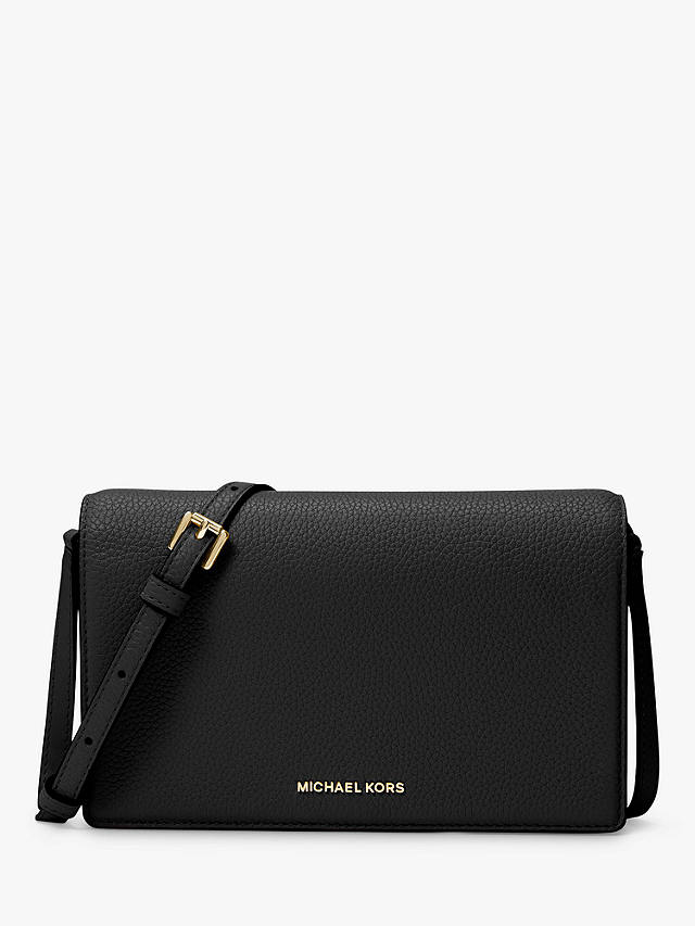 Michael Kors Jet Set Leather Crossbody Bag, Black