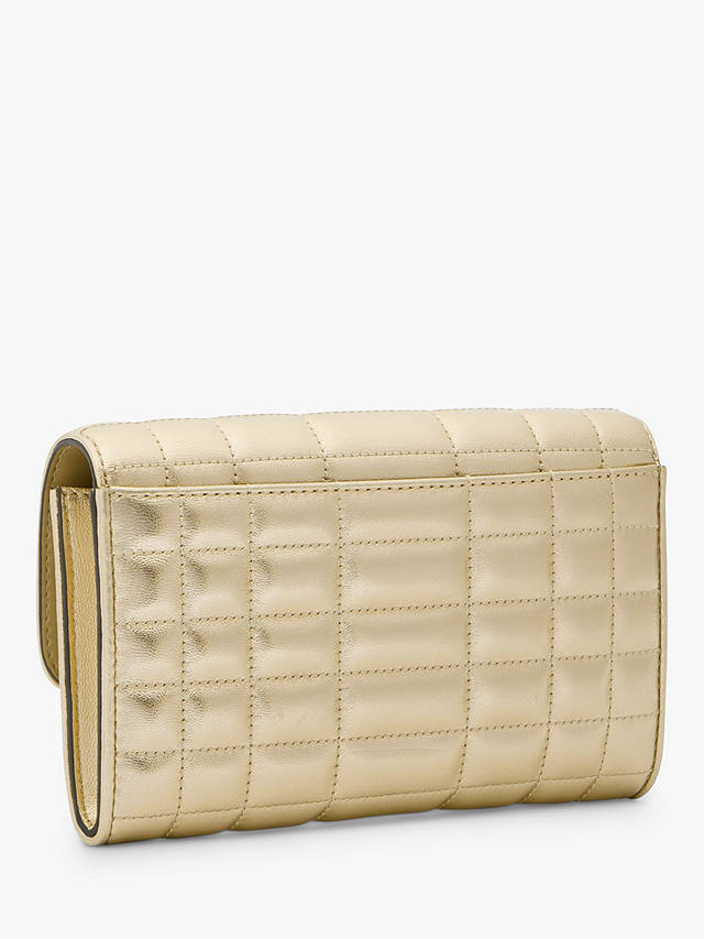 Michael Kors Tribeca Quilted Leather Wallet on a Chain, Pale Gold