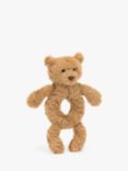 Jellycat Bartholomew Bear Ring Rattle Soft Toy, Brown