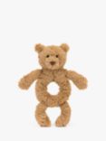 Jellycat Bartholomew Bear Ring Rattle Soft Toy, Brown