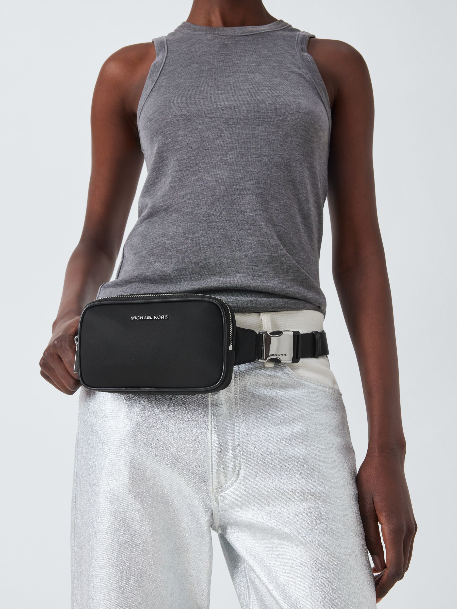 Buy Michael Kors Carasm Messenger Belt Bag, Black Online at johnlewis.com