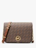 Michael Kors Delancey Monogram Cross Body Bag, Brown/Luggage