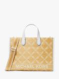 Michael Kors Gigi Large Empire Logo Jacquard Tote Bag, Denim/Multi, Natural/Optic White
