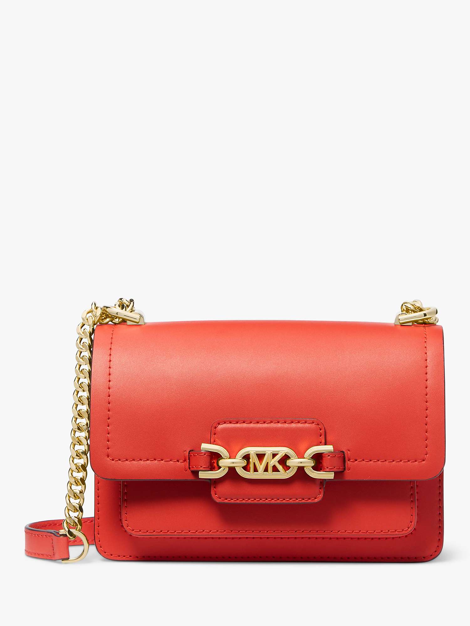Buy Michael Kors Heather Small Leather Cross Body Bag, Spiced Coral Online at johnlewis.com