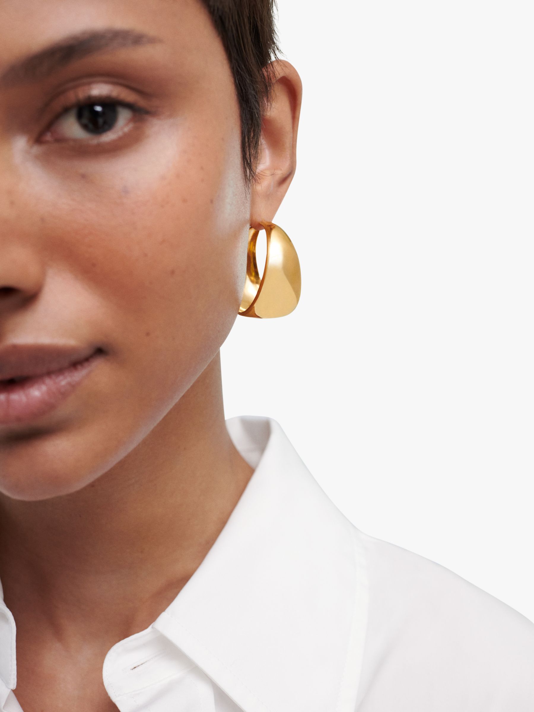 Monica Vinader x Kate Young Hoop Earrings, Gold