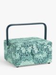 John Lewis William Morris Michaelmas Daisy Square Lid Sewing Basket, Teal