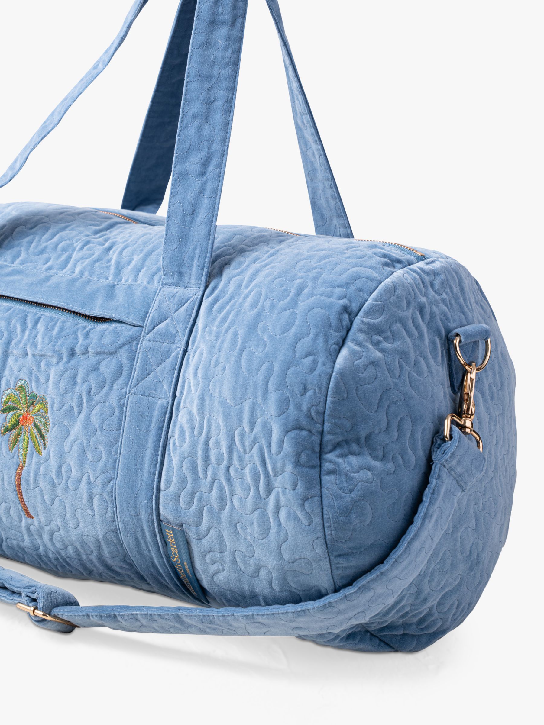Buy Elizabeth Scarlett Palm Tree Quilted Overnight Bag, Blue Online at johnlewis.com