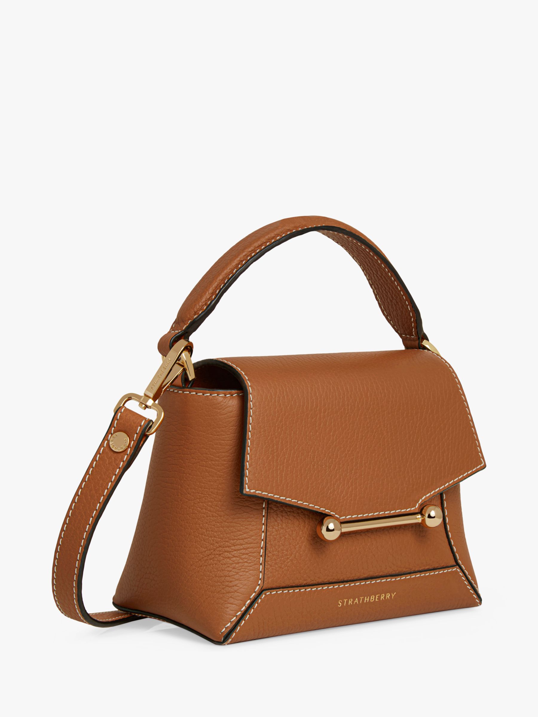 Buy Strathberry Mosaic Nano Leather Cross Body Bag, Tan Online at johnlewis.com
