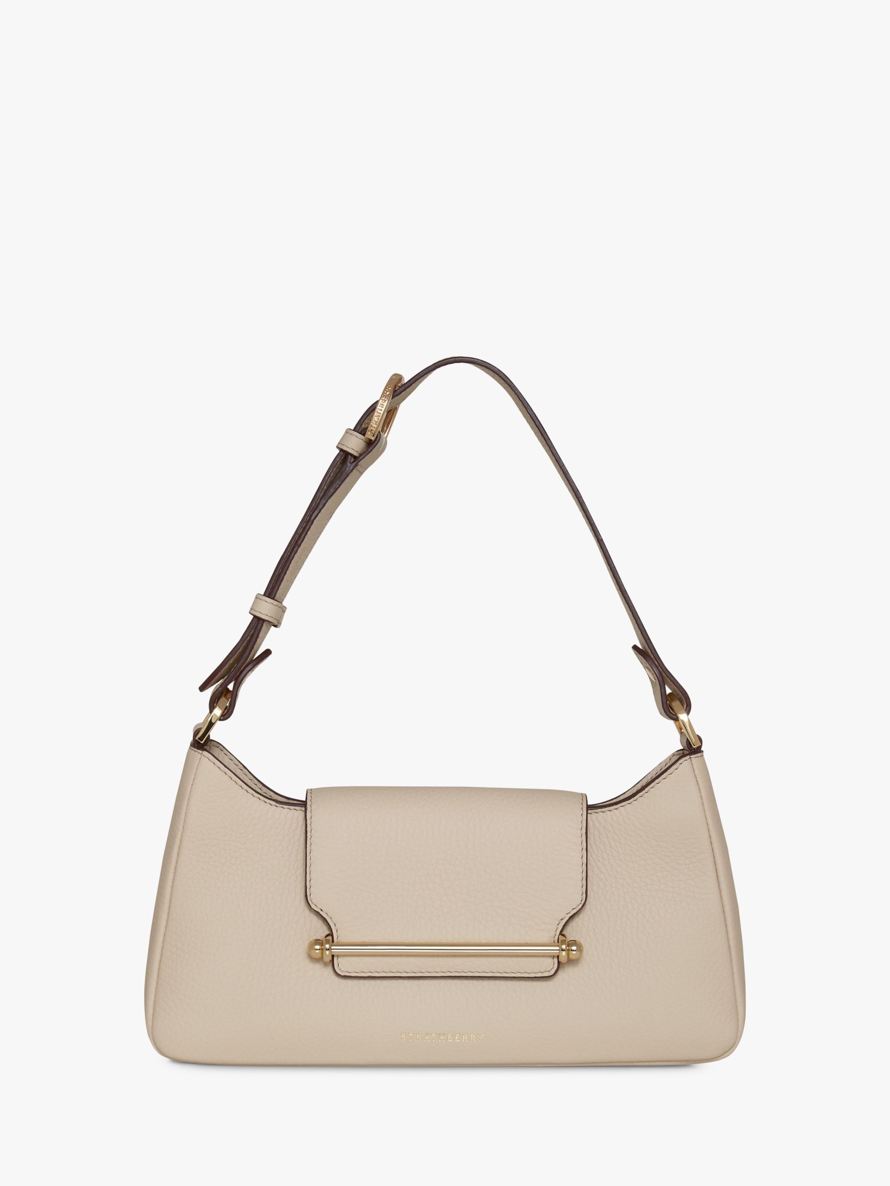 Strathberry Multrees Omni Leather Shoulder Bag, Oat at John Lewis ...