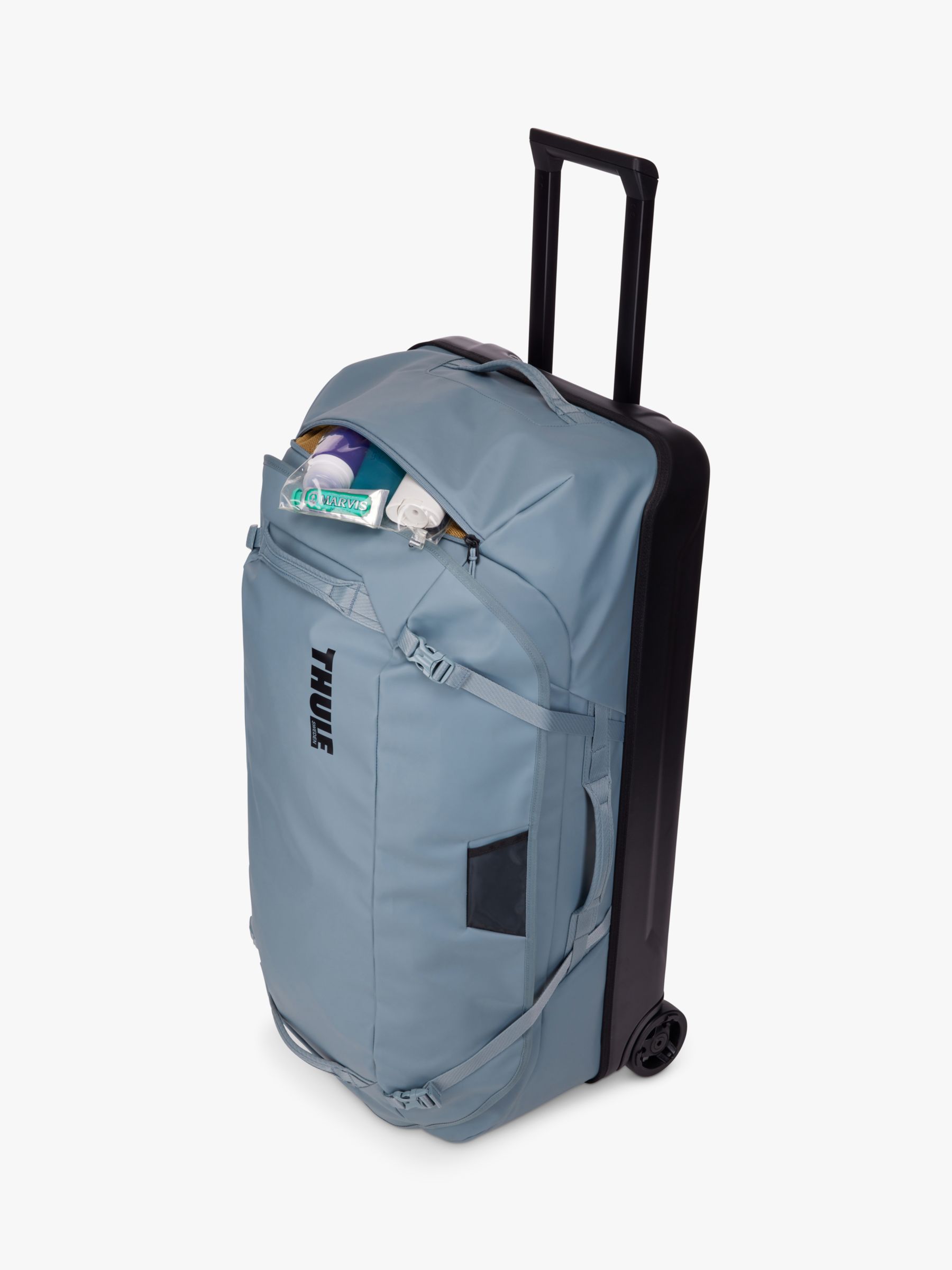 Thule Chasm 110L Rolling Duffel Bag, Pond Grey at John Lewis & Partners