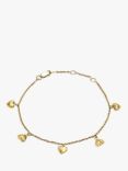 Rachel Jackson London Untamed Deco Hearts Bracelet, Gold