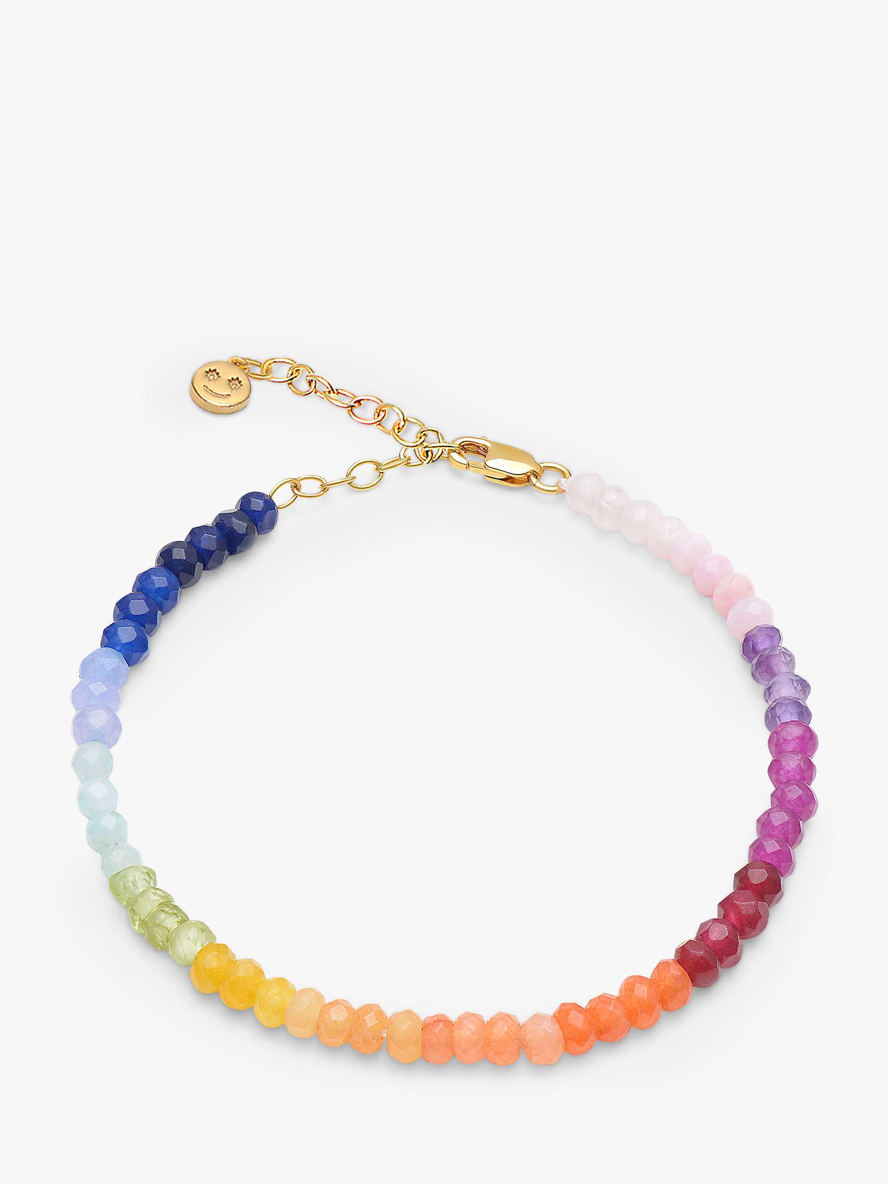 Buy Rachel Jackson London Rainbow Happy Face Gemstone Bracelet, Gold/Multi Online at johnlewis.com