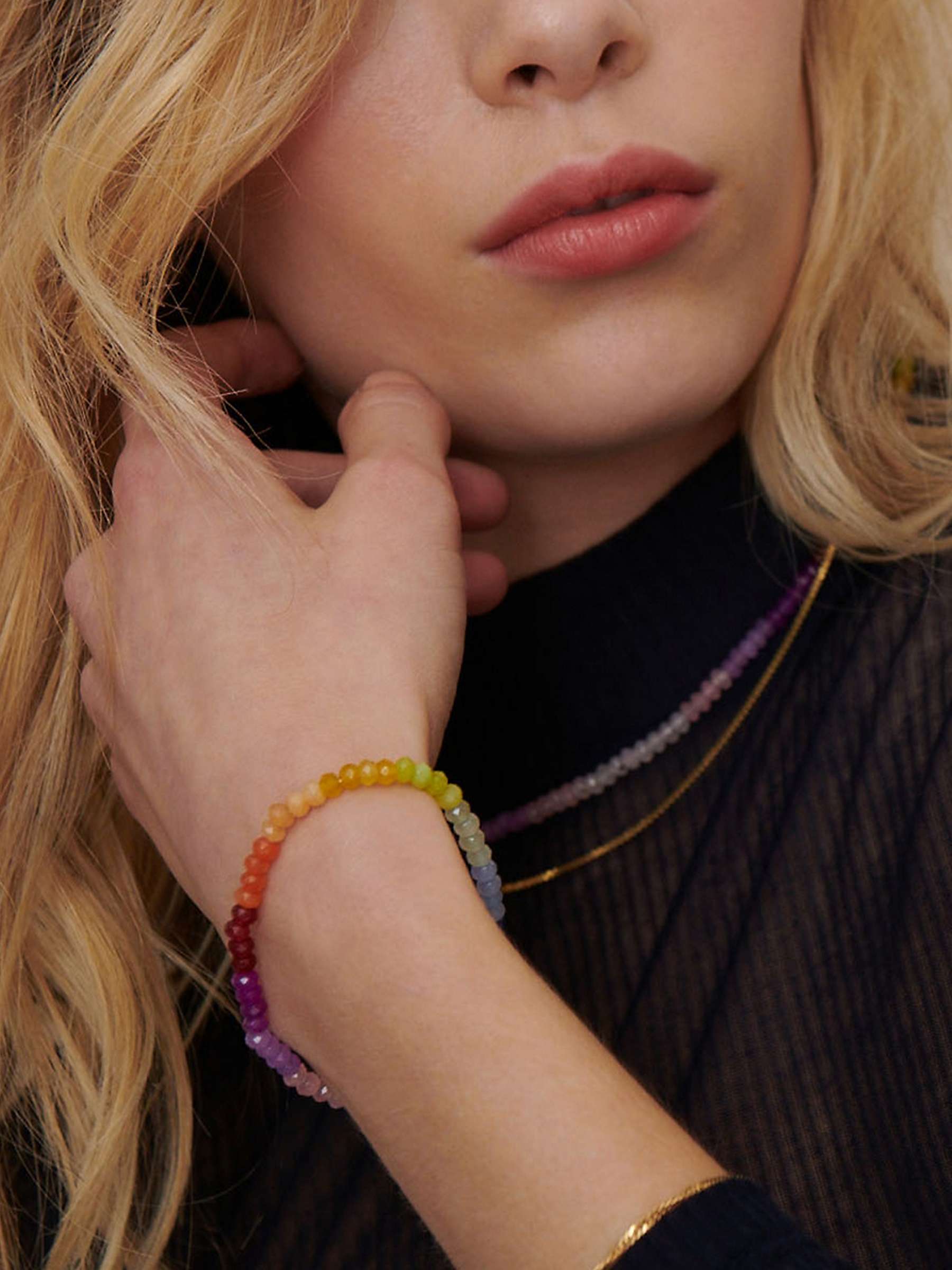 Buy Rachel Jackson London Rainbow Happy Face Gemstone Bracelet, Gold/Multi Online at johnlewis.com