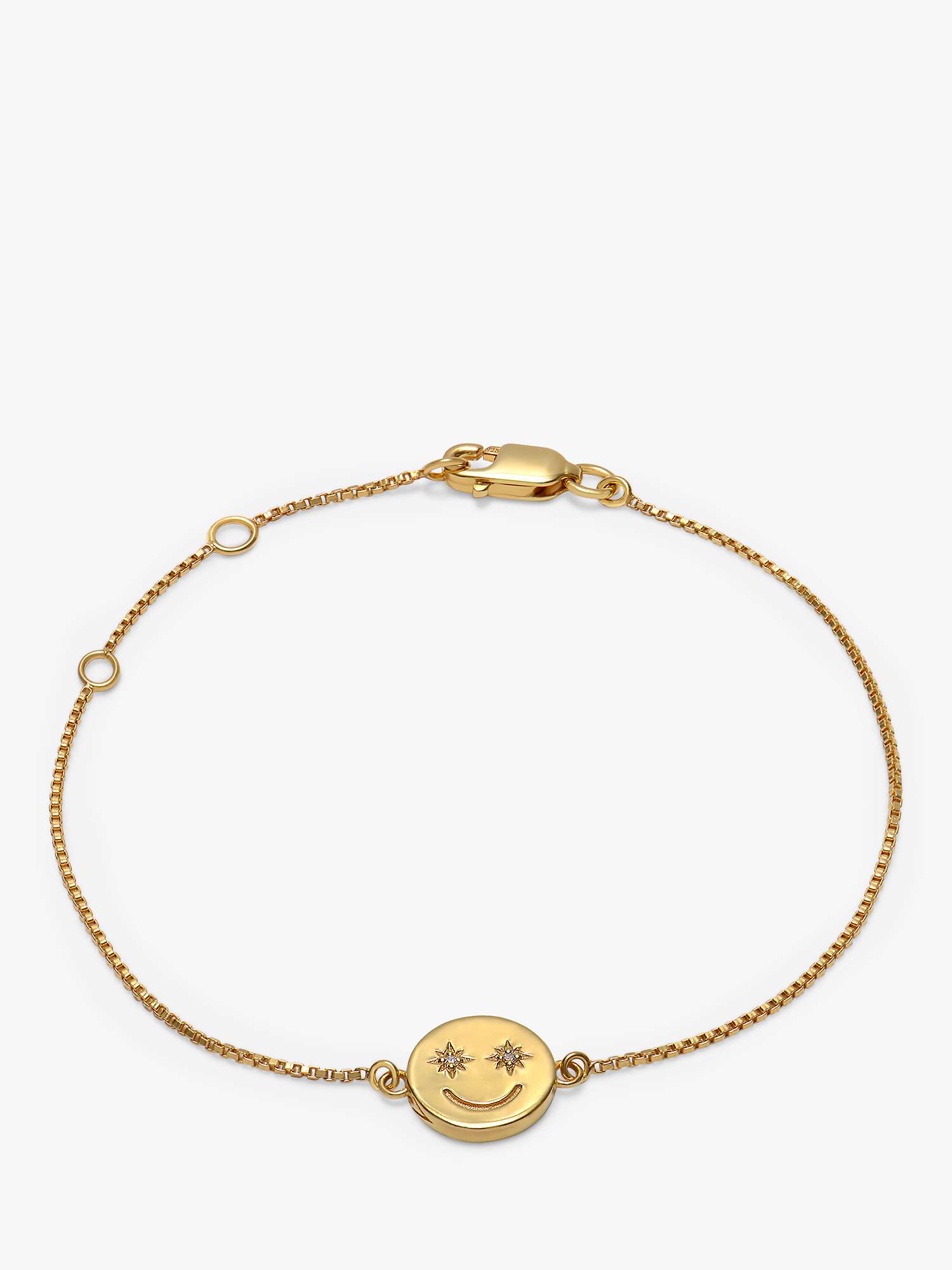 Buy Rachel Jackson London Mini Smiley Face Bracelet, Gold Online at johnlewis.com