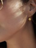 Rachel Jackson London Smiley Face Huggie Hoop Earrings, Gold