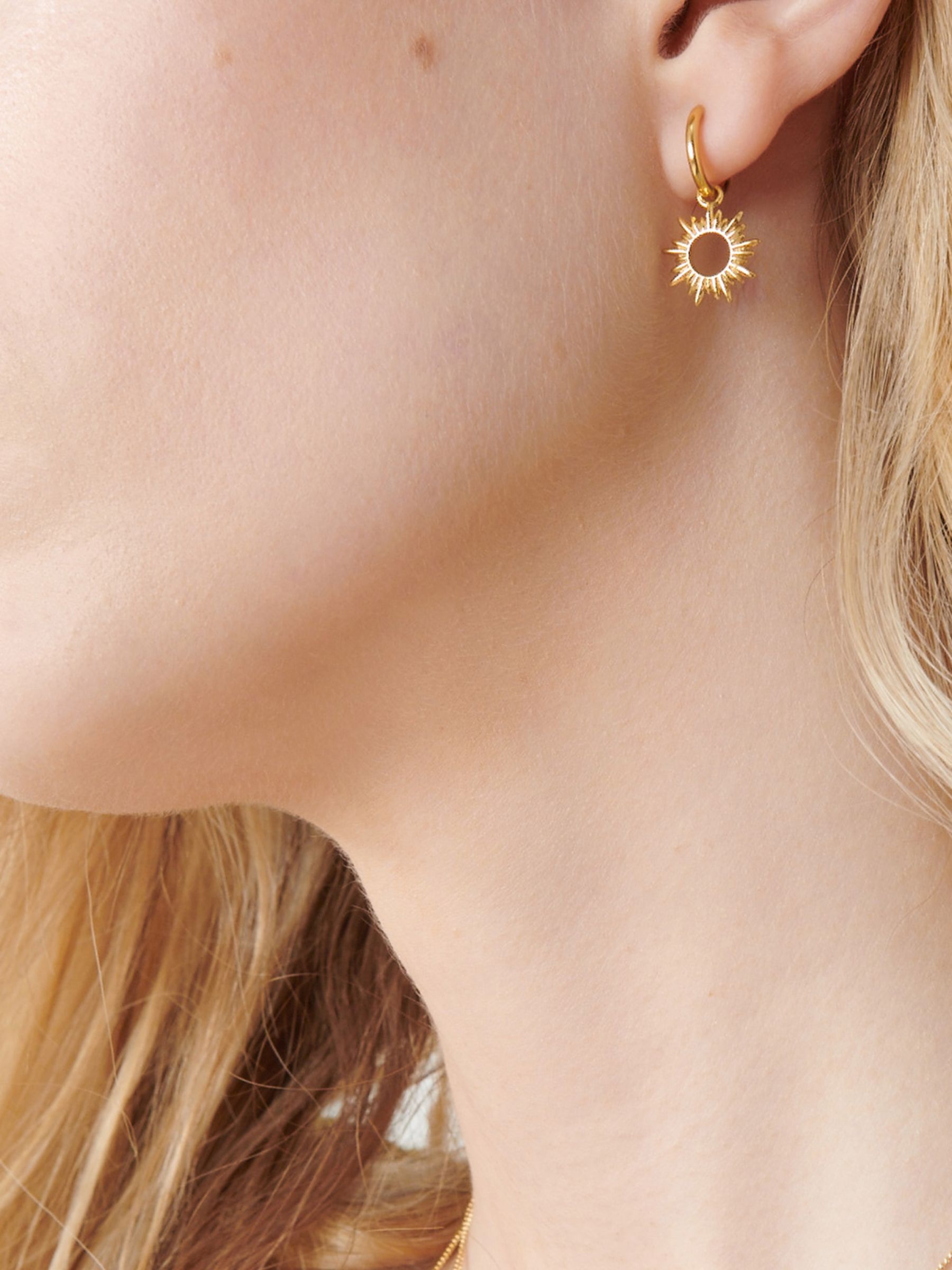 Rachel Jackson London Eternal Sun Mini Hoop Earrings, Gold