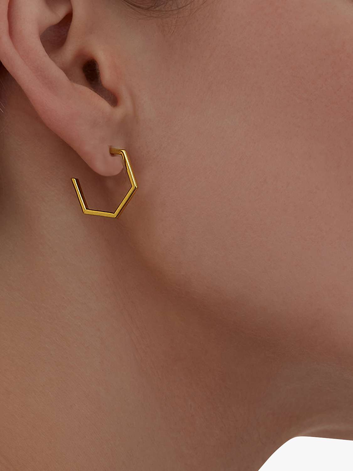 Buy Rachel Jackson London Medium Hexagon Hoop Earrings, Gold Online at johnlewis.com